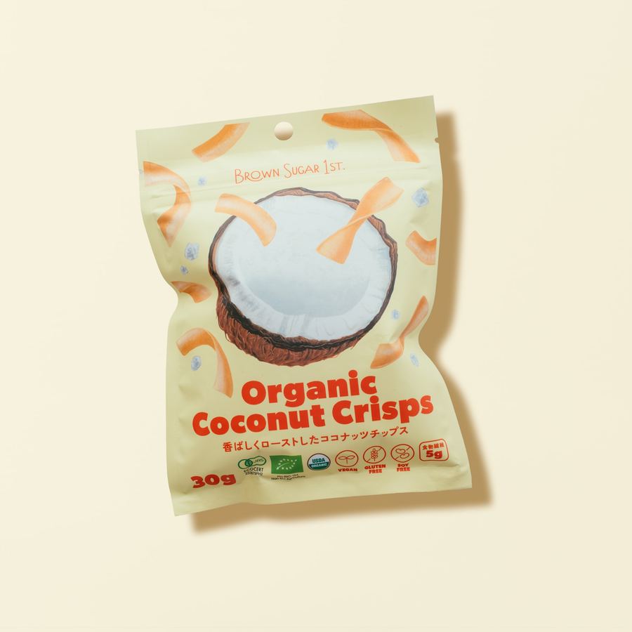 A pouch of Organic Coconut Crisps