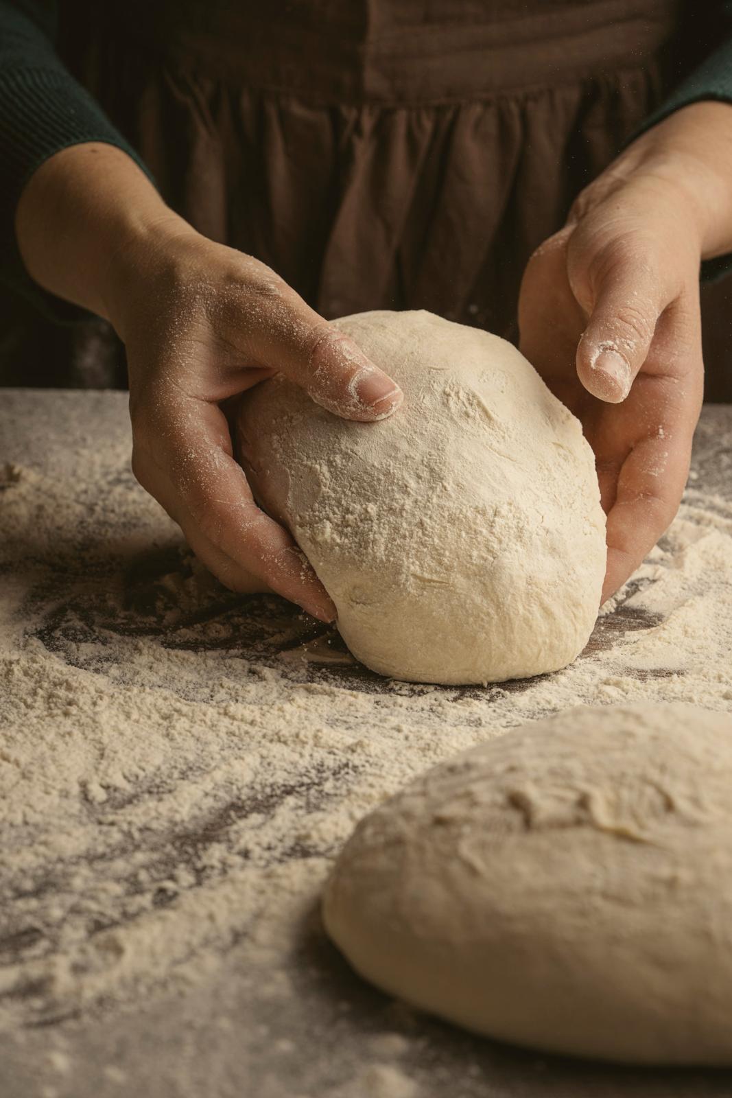 A baker reads the dough
