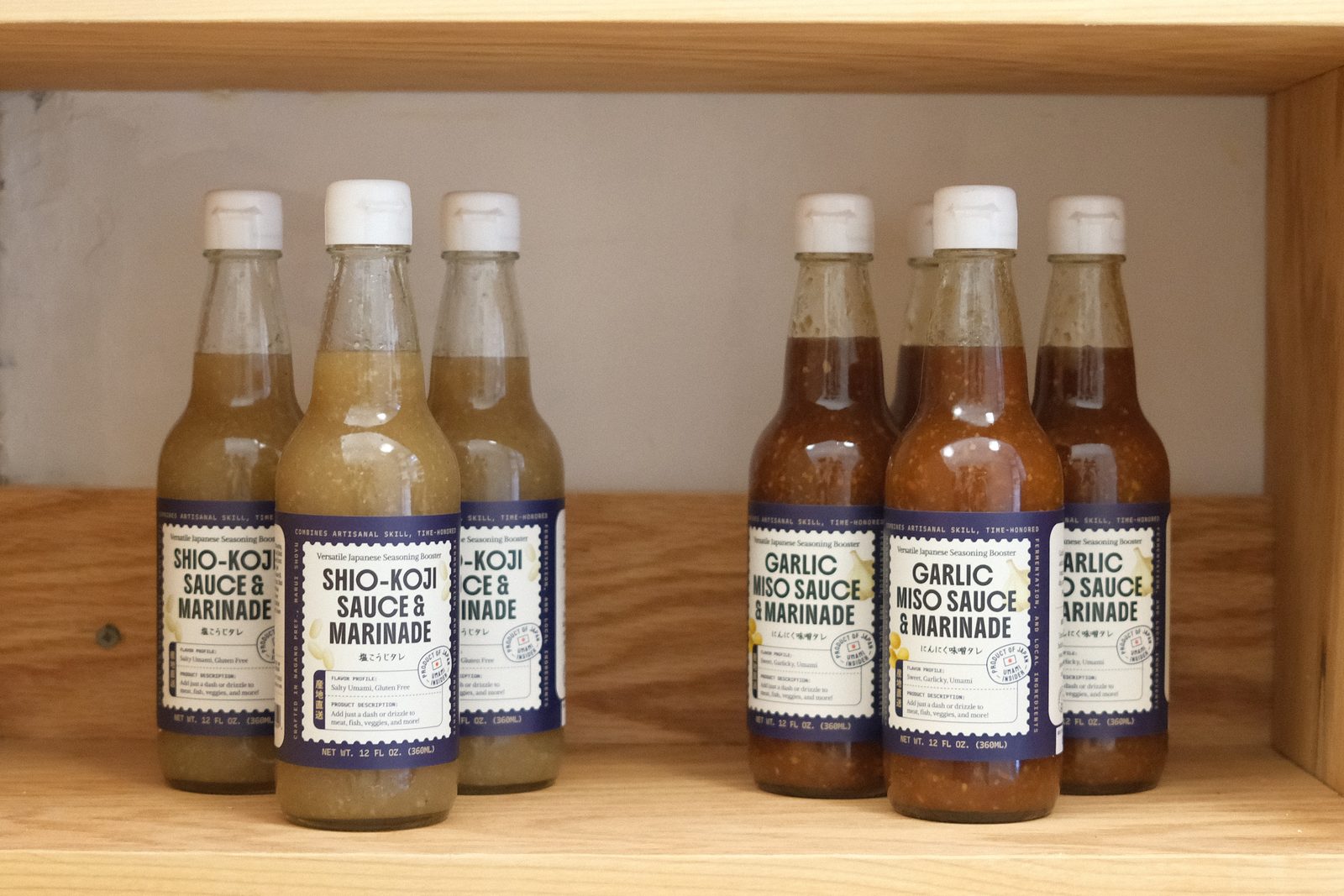 Shio-koji and garlic miso sauces